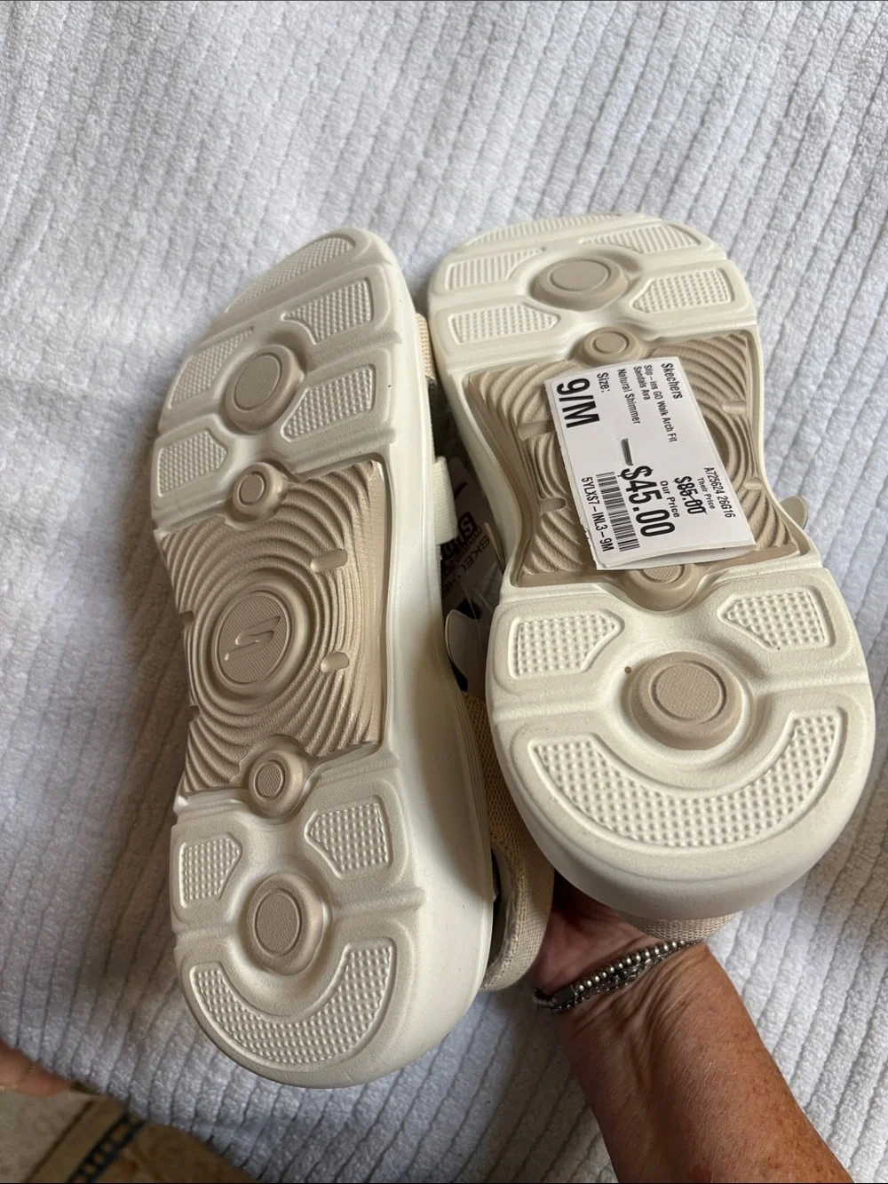 Skechers Women's Beige Adjustable Strap Sandals